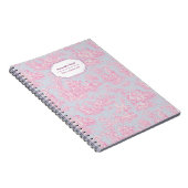 Carnet Elégant bleu vintage toile de jouy petit (Côté Droit)