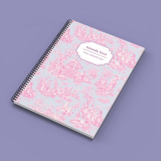 Carnet Elégant bleu vintage toile de jouy petit