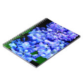 Carnet Élégant bleu violet clair magenta hydrangée floral (Côté gauche)