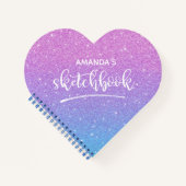 Carnet Elégant bleu violet ombre Parties scintillant Sket (Devant)