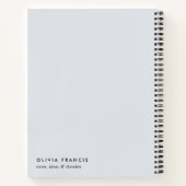 Carnet Élégant bloc-couleur gris bleu minimal moderne (Dos)