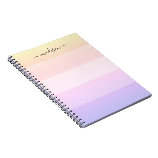 Carnet Élégant bloc-notes arc-en-ciel rayé (Côté Droit)