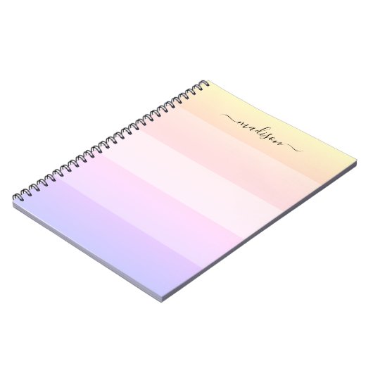 Carnet Élégant bloc-notes arc-en-ciel rayé (Côté gauche)