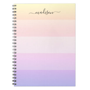 Carnet Élégant bloc-notes arc-en-ciel rayé