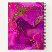 Carnet Élégant bloc-notes en marbre rose chaud en faux or (Dos)