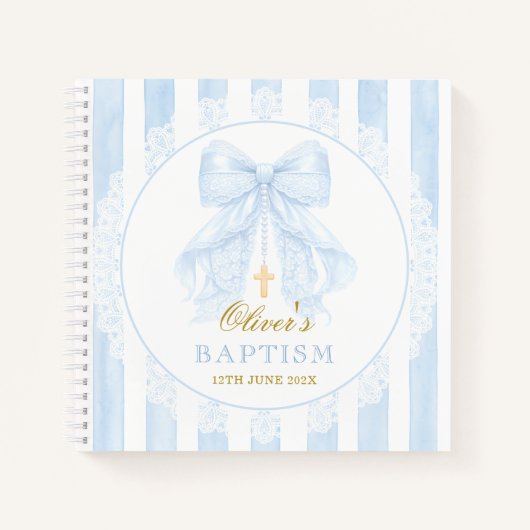 Carnet Elegant Blue Bow Lace Boy (Devant)