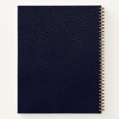 Carnet Élégant Blue Leather Gold Initial (Dos)