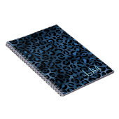 Carnet Elegant Blue Leopard Personalized Notebook (Côté Droit)