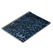 Carnet Elegant Blue Leopard Personalized Notebook (Côté gauche)