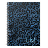 Carnet Elegant Blue Leopard Personalized Notebook (Devant)