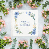 Carnet Elegant Blue Watercolor Floral Wedding Guest Book