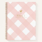 Carnet Élégant Blush En vichy Blank Cocktail Recette Livr (Devant)
