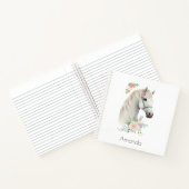 Carnet Élégant Boho Cheval Blanc Floral (Intérieur)