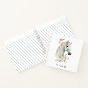 Carnet Élégant Boho Cheval Blanc Floral