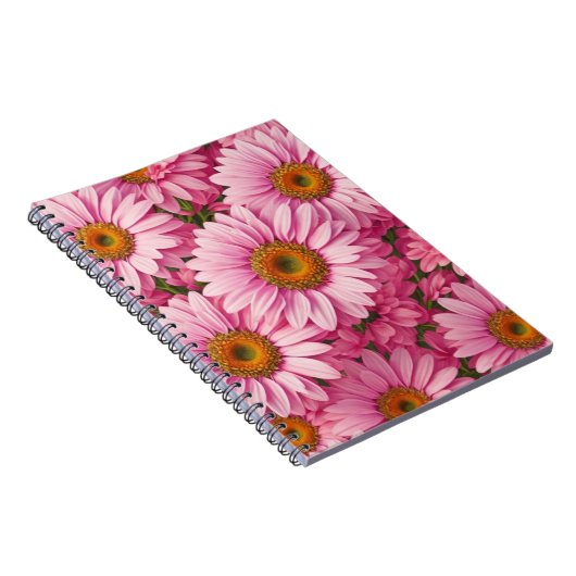 Carnet Élégant boho chic flores rose pâle (Côté Droit)