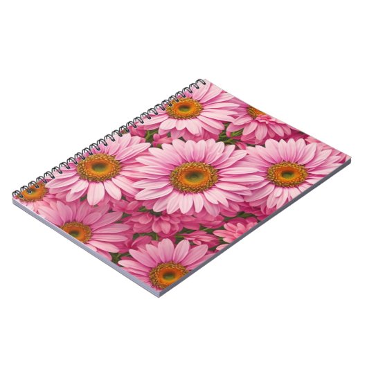 Carnet Élégant boho chic flores rose pâle (Côté gauche)