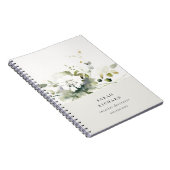 Carnet Élégant Boho moderne Abstrait vert blanc floral (Côté Droit)