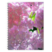 Carnet Élégant boho rose florales fleurs hydrangées (Devant)