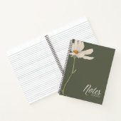 Carnet Élégant Boho White Flower Minimal (Intérieur)