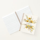 Carnet Élégant bouquet de tournesol monographique (Intérieur)