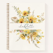 Carnet Élégant bouquet de tournesol monographique (Devant)