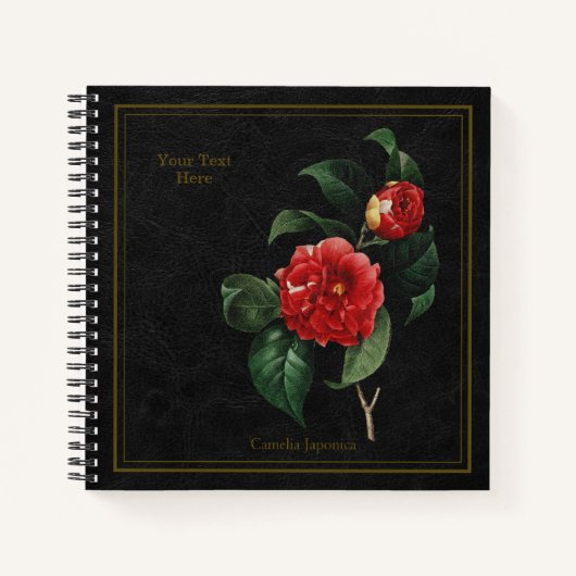 Carnet Elegant Camellia Japonica Black Notebook (Devant)