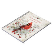 Carnet Élégant Cardinal Rouge de Noël (Côté gauche)