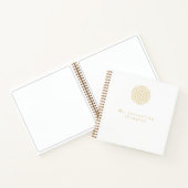 Carnet Élégant Carré Golden Flower of Life Modèle (Intérieur)