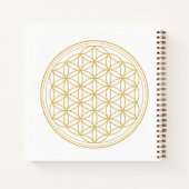 Carnet Élégant Carré Golden Flower of Life Modèle (Dos)