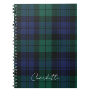 Carnet Élégant Carreaux Classique Tartan Vert Rustique Su