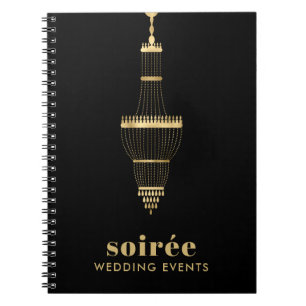 Carnet Elégant Chandelier or Mariage Événements Planifica