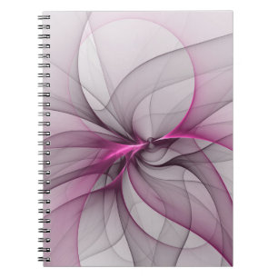 Carnet Élégant Chaos Moderne Art Fractal Abstrait Rose