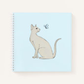 Carnet Élégant chat avec papillon (Devant)