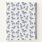Carnet Élégant Cheval Bleu Monogramme Cadeaux Initiaux (Dos)