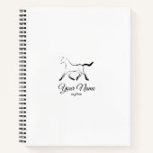 Carnet Élégant cheval en couleur noire (Devant)