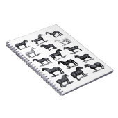 Carnet Elégant Cheval Vintage Equestre Noir Blanc (Côté Droit)