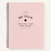 Carnet Elégant Chic Blush Fête des mariées Recette cadeau (Devant)