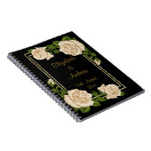 Carnet Élégant Chic Corner ivoire Bouquets Rose Mariage (Côté Droit)