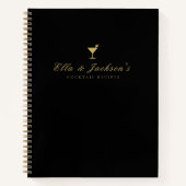 Carnet Élégant Chic Couples Noirs Blank Cocktail Recette (Devant)