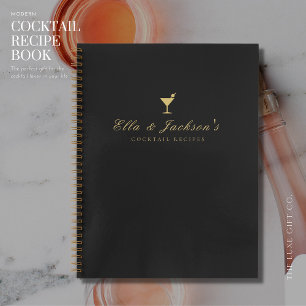 Carnet Élégant Chic Couples Noirs Blank Cocktail Recette
