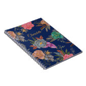 Carnet Élégant Chic Fancy Or Foil Motif Floral Design (Côté Droit)