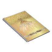 Carnet Elégant Chic Gold Parties scintillant Bokeh, Robe, (Côté Droit)