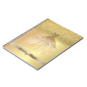 Carnet Elégant Chic Gold Parties scintillant Bokeh, Robe, (Côté gauche)