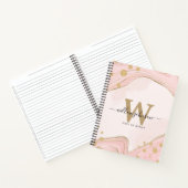 Carnet Élégant Chic Monogram rose Parties scintillant or  (Intérieur)