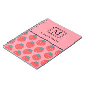 Carnet Elégant Chic Monogram Strawberries Personnalisé (Côté gauche)