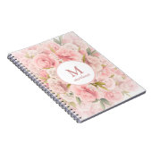 Carnet élégant chic romantique rose floral (Côté Droit)