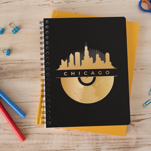 Carnet Élégant Chicago Illinois Skyline Vinyl