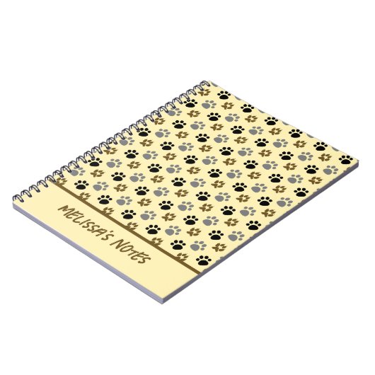 Carnet Elégant chien pattes crème (Côté gauche)