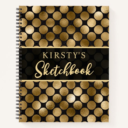 Carnet Elegant Chunky Gold Circles Parties scintillant Sk (Devant)