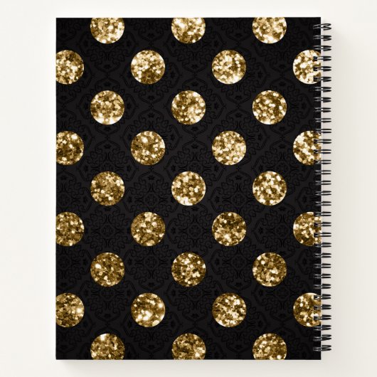 Carnet Elegant Chunky Gold Circles Parties scintillant Sk (Dos)